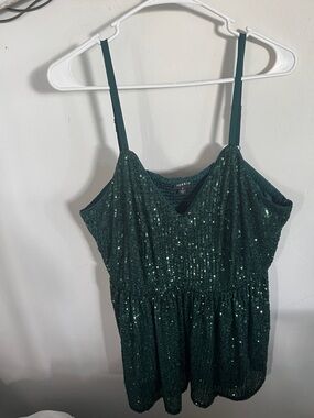 torrid Emerald Green Sequin Cami shirt